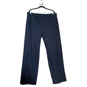 COS Women's Size 14 Navy Cotton Straight Leg Trousers Pants - Mid-Rise